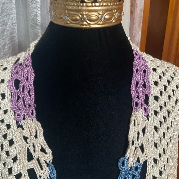 Ilka Suarez New York Crochet Cropped Sweater XS - Picture 7 of 9